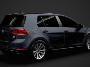 vw golf tsi bluemotion 5door typ5g 2019 Model 3D
