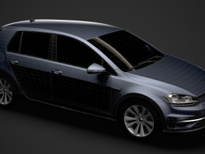 vw golf tsi bluemotion 5door typ5g 2019 Model 3D