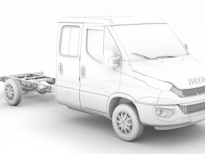 iveco daily crew cab l4 chassis 2014 3D मॉडल