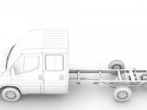 iveco daily crew cab l4 chassis 2014 3D Model