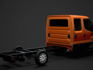 iveco daily crew cab l4 chassis 2014 3D Model
