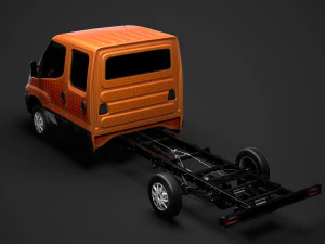 iveco daily crew cab l4 chassis 2014 3D Model