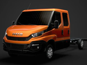 iveco daily crew cab l4 chassis 2014 3D Model