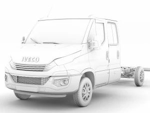 iveco daily crew cab l4 chassis 2019 3D Model