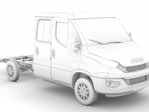 iveco daily crew cab l2 chassis 2014 3D मॉडल