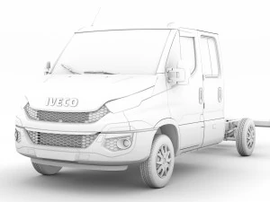 iveco daily crew cab l2 chassis 2014 3D Model