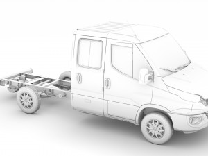 iveco daily crew cab l2 chassis 2014 3D मॉडल