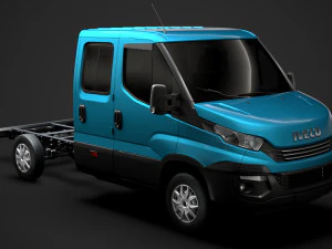 iveco daily crewcab l2 chassis 2019 3D Model