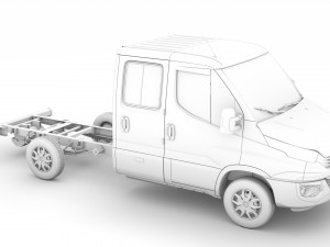 iveco daily crew cab l2 chassis 2019 3Dモデル