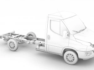 iveco daily single cab l2 chassis 2014 3D Model