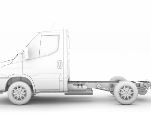 iveco daily single cab l1 chassis 2019 3D Model