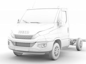 iveco daily single cab l1 chassis 2019 3D Model
