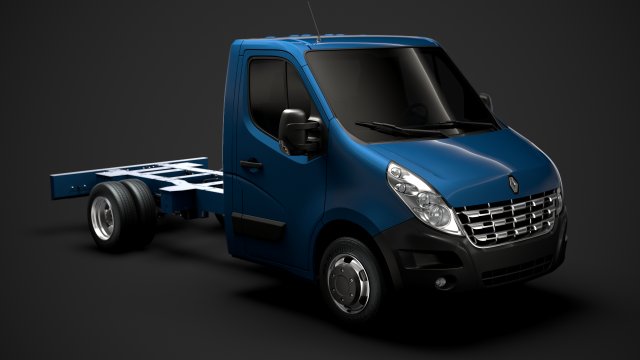 renault master singlecab dw e20 chassis 2010 3D Модель .c4d .max .obj .3ds .fbx .stl .blend 