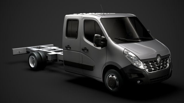 renault master crewcab dw e30 chassis 2014 Model 3D .c4d .max .obj .3ds .fbx .stl .blend 
