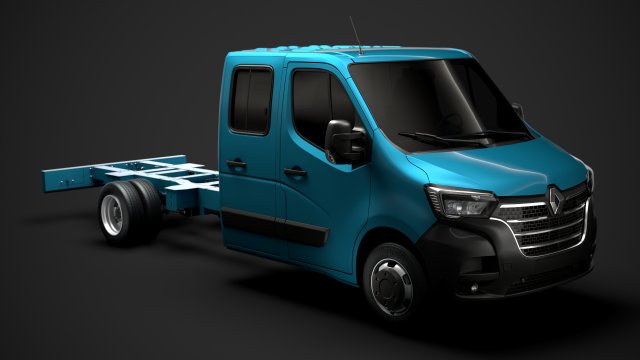 renault master crewcab dw e30 chassis 2020 3D Model .c4d .max .obj .3ds .fbx .stl .blend 