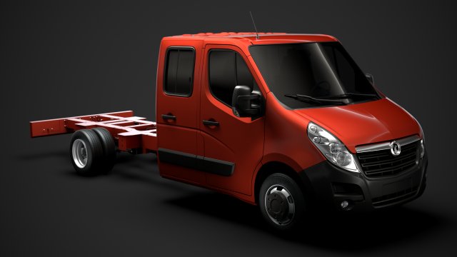 vauxhall movano crewcab dw e30 chassis 2014 3D Model .c4d .max .obj .3ds .fbx .stl .blend 