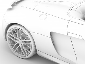 audi r8 lmx spyder 2016 3D Model