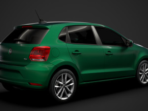 volkswagen polo tsi 5d typ6c 2017 3D Модель