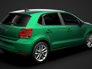 volkswagen polo tsi 5d typ6c 2017 3D Модель