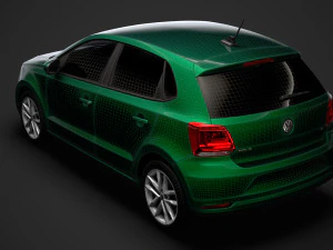 volkswagen polo tsi 5d typ6c 2017 3D Model