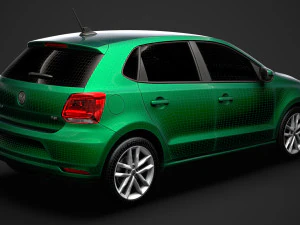 volkswagen polo tsi 5d typ6c 2017 3D Model