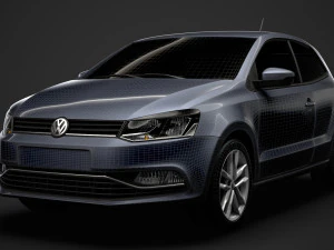 volkswagen polo tsi 3d typ6c 2017 3D Model