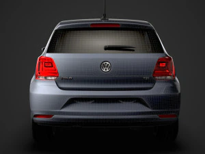 volkswagen polo tsi 3d typ6c 2017 3D Model