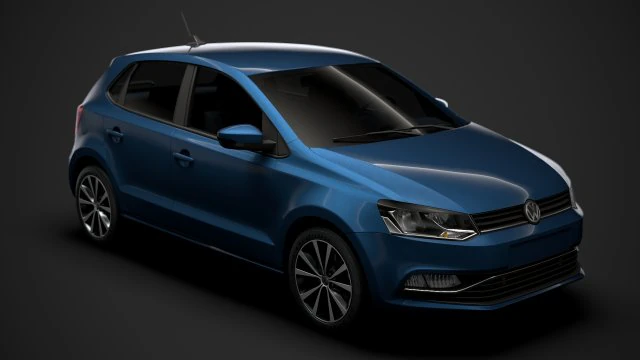 volkswagen polo tdi 5d typ6c 2017 Model 3D .c4d .max .obj .3ds .fbx .stl .blend 