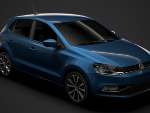 volkswagen polo tdi 5d typ6c 2017 Modelo 3D