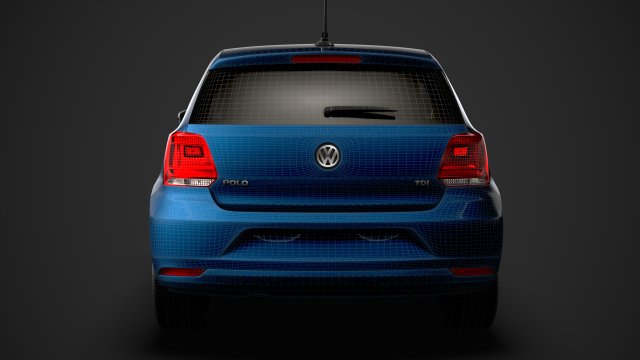 volkswagen polo tdi 5d typ6c 2017 3D Model in Sedan 3DExport