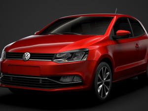 volkswagen polo tdi 3d typ6c 2017 Modelo 3D