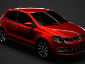 volkswagen polo tdi 3d typ6c 2017 Modelo 3D