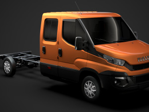 iveco daily crew cab l4 chassis 2014 3D Model