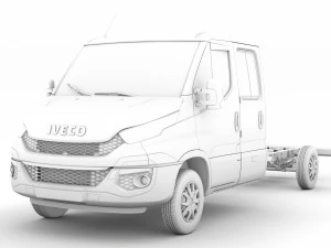 iveco daily crew cab l4 chassis 2014 3D Model