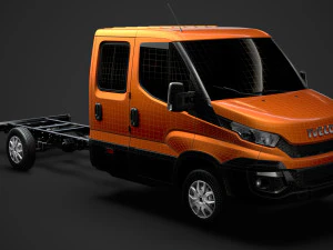 iveco daily crew cab l4 chassis 2014 3D Model
