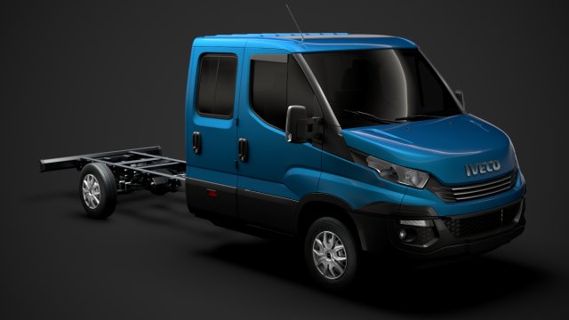 iveco daily crew cab l4 chassis 2019 3D Model .c4d .max .obj .3ds .fbx .stl .blend 