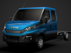 iveco daily crew cab l4 chassis 2019 3D Model