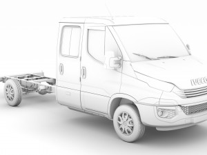 iveco daily crew cab l4 chassis 2019 3D Model