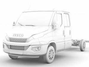 iveco daily crew cab l4 chassis 2019 3D Model