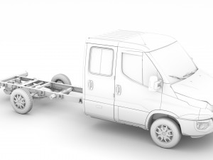 iveco daily crew cab l4 chassis 2019 3D Model