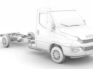 iveco daily single cab l4 chassis 2014 3D Model