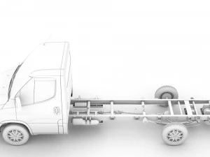 iveco daily single cab l4 chassis 2019 3D Model