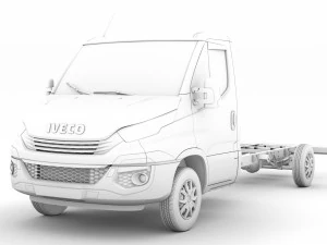 iveco daily single cab l4 chassis 2019 3D Model