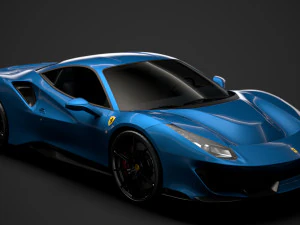 Феррари GTB 488 Pista 2020 года 3D Модель