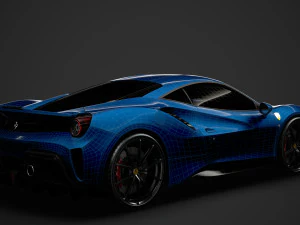 Феррари GTB 488 Pista 2020 года 3D Модель