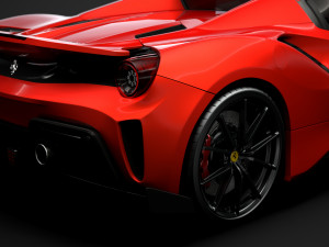 ferarri spider 488 pista 2020 3Dモデル