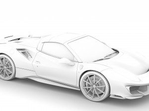 ferarri spider 488 pista 2020 3Dモデル