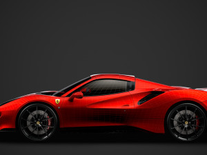 ferarri spider 488 pista 2020 3Dモデル