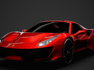 ferarri spider 488 pista 2020 3Dモデル