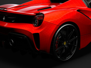 ferarri spider 488 pista 2020 3Dモデル